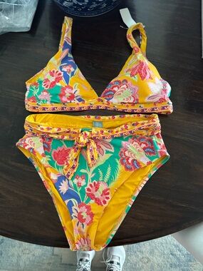 ANTONIO MELANI floral print high waisted bikini
